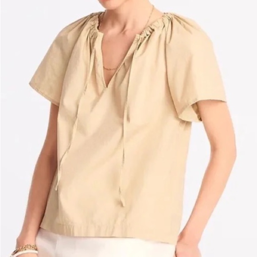 J. Crew Cotton Poplin Top XS Khaki